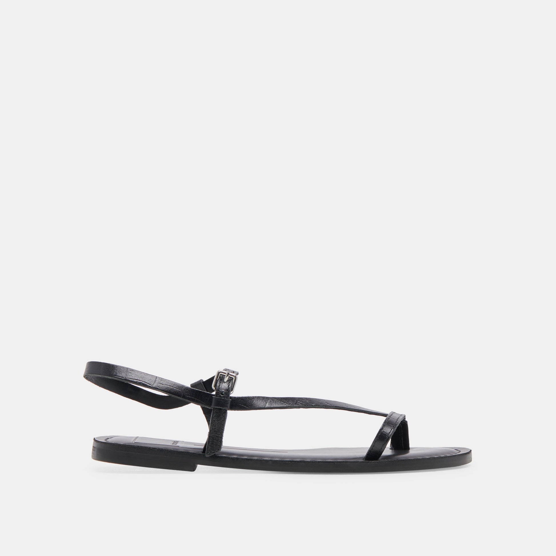 WANDRE SANDALS NOIR EMBOSSED LEATHER - Dolce Vita
