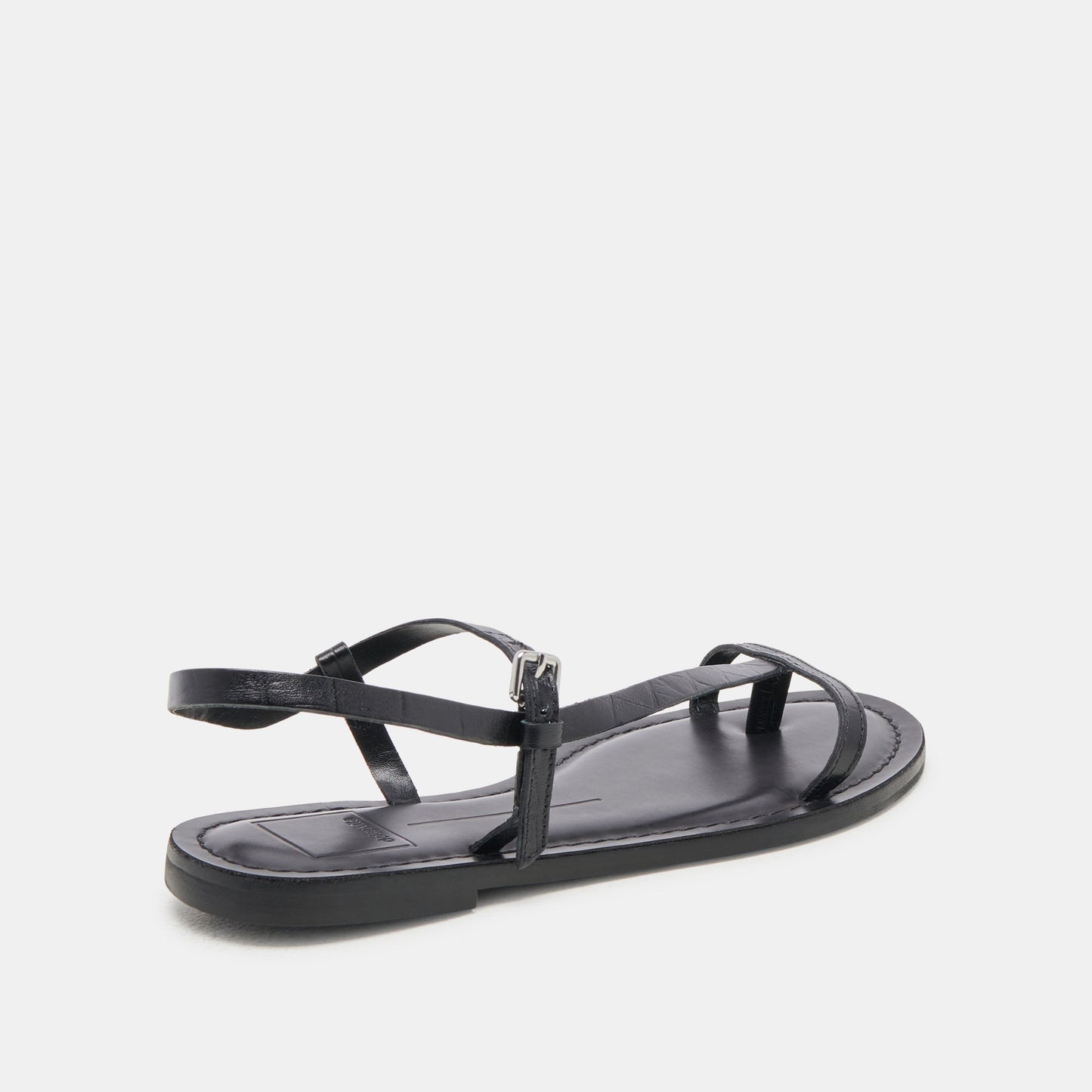 WANDRE SANDALS NOIR EMBOSSED LEATHER - Dolce Vita