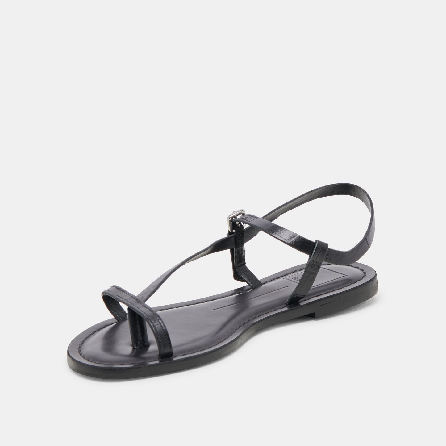 WANDRE SANDALS NOIR EMBOSSED LEATHER - Dolce Vita