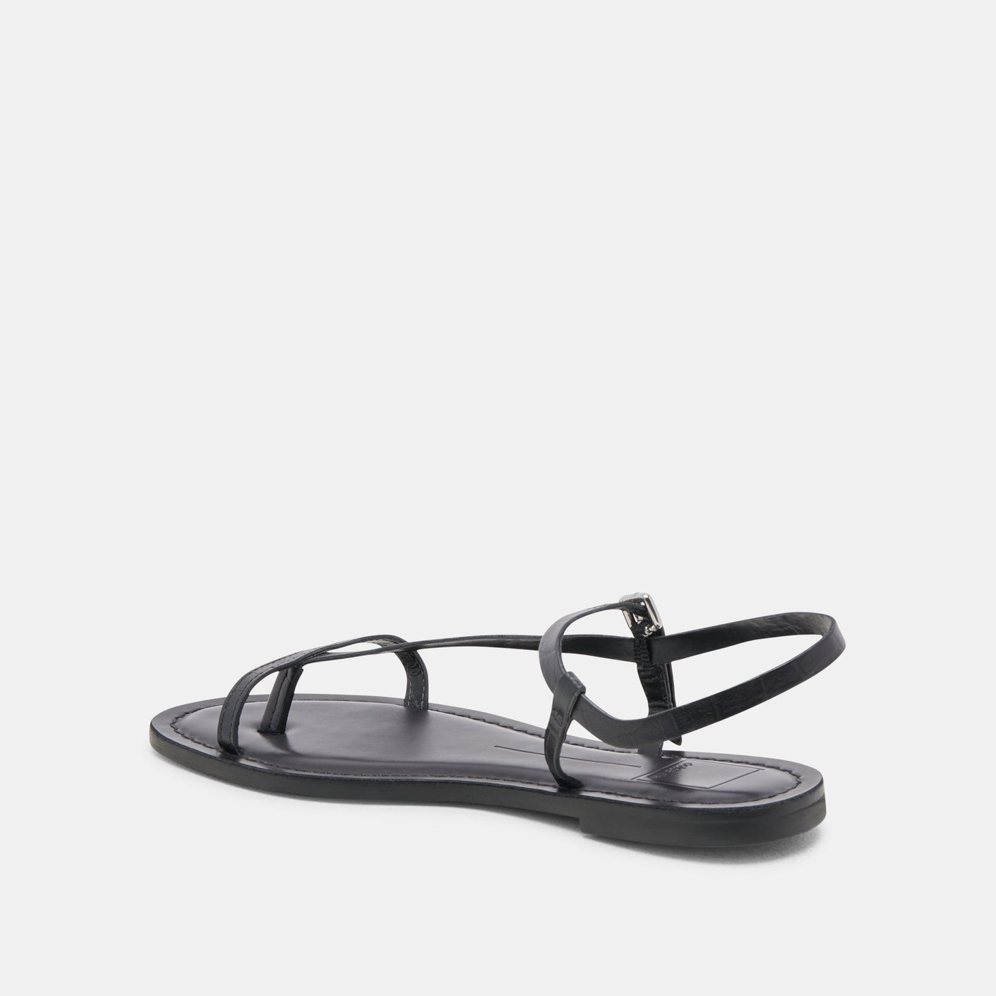 WANDRE SANDALS NOIR EMBOSSED LEATHER - Dolce Vita