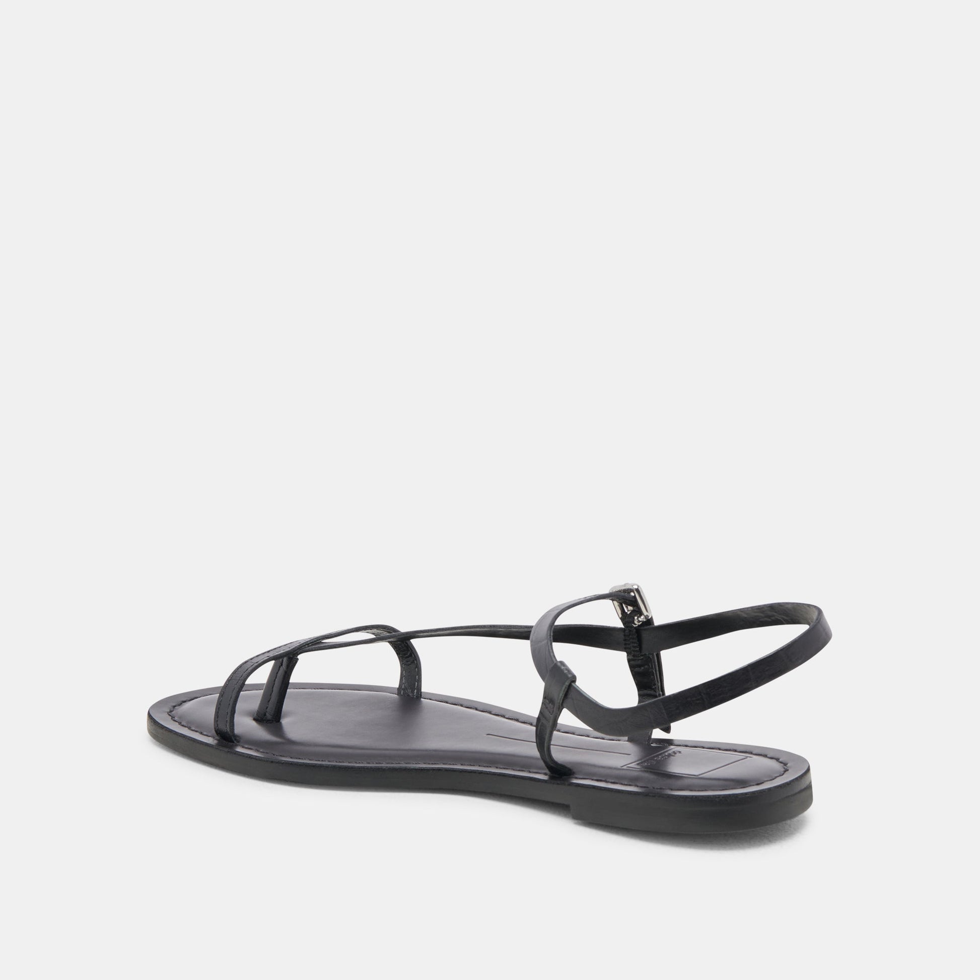 WANDRE SANDALS NOIR EMBOSSED LEATHER - Dolce Vita