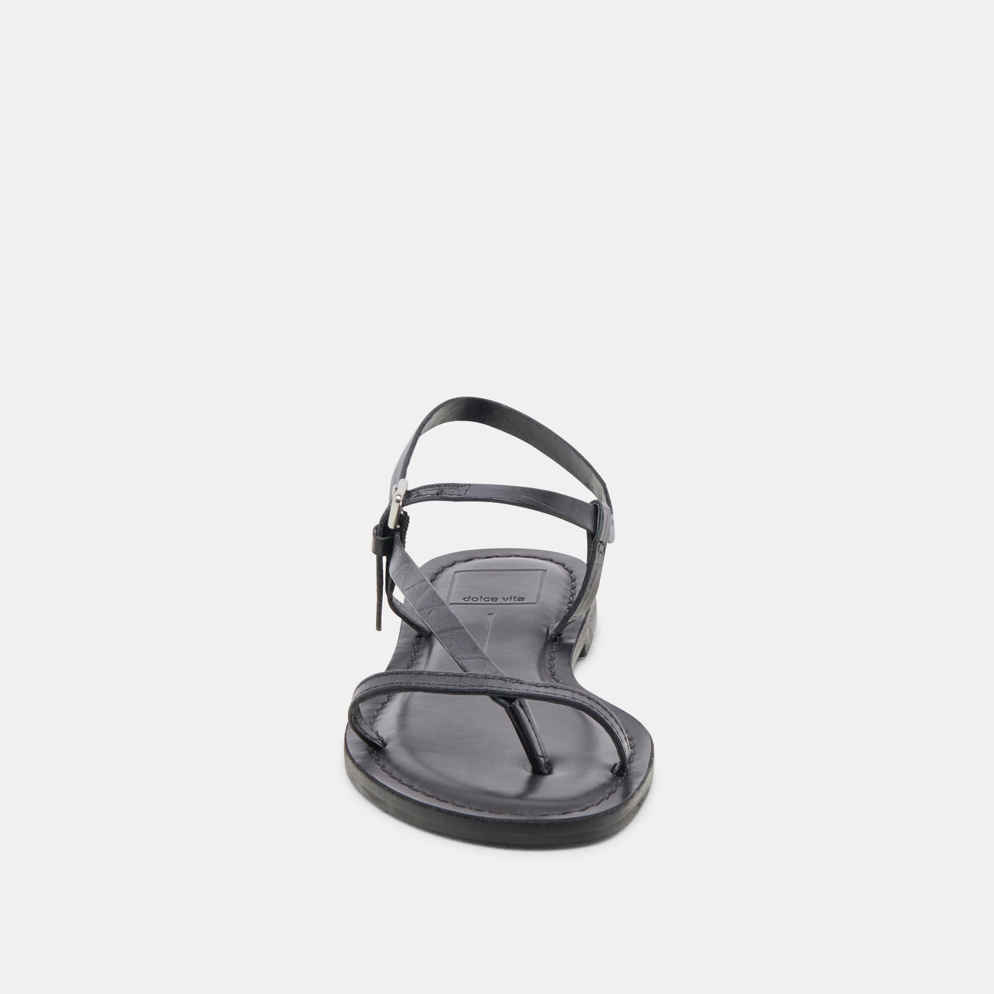 WANDRE SANDALS NOIR EMBOSSED LEATHER - Dolce Vita