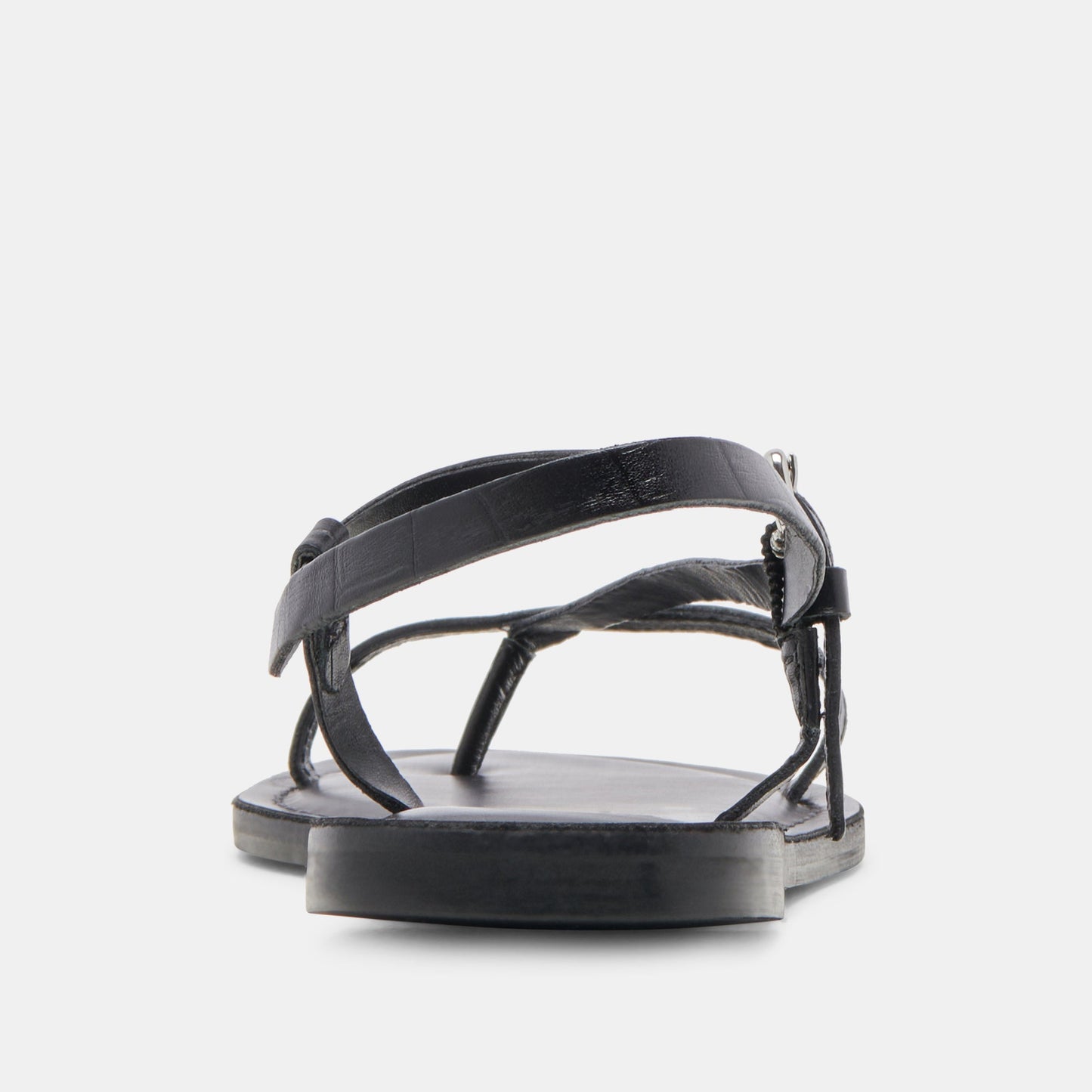 WANDRE SANDALS NOIR EMBOSSED LEATHER - Dolce Vita