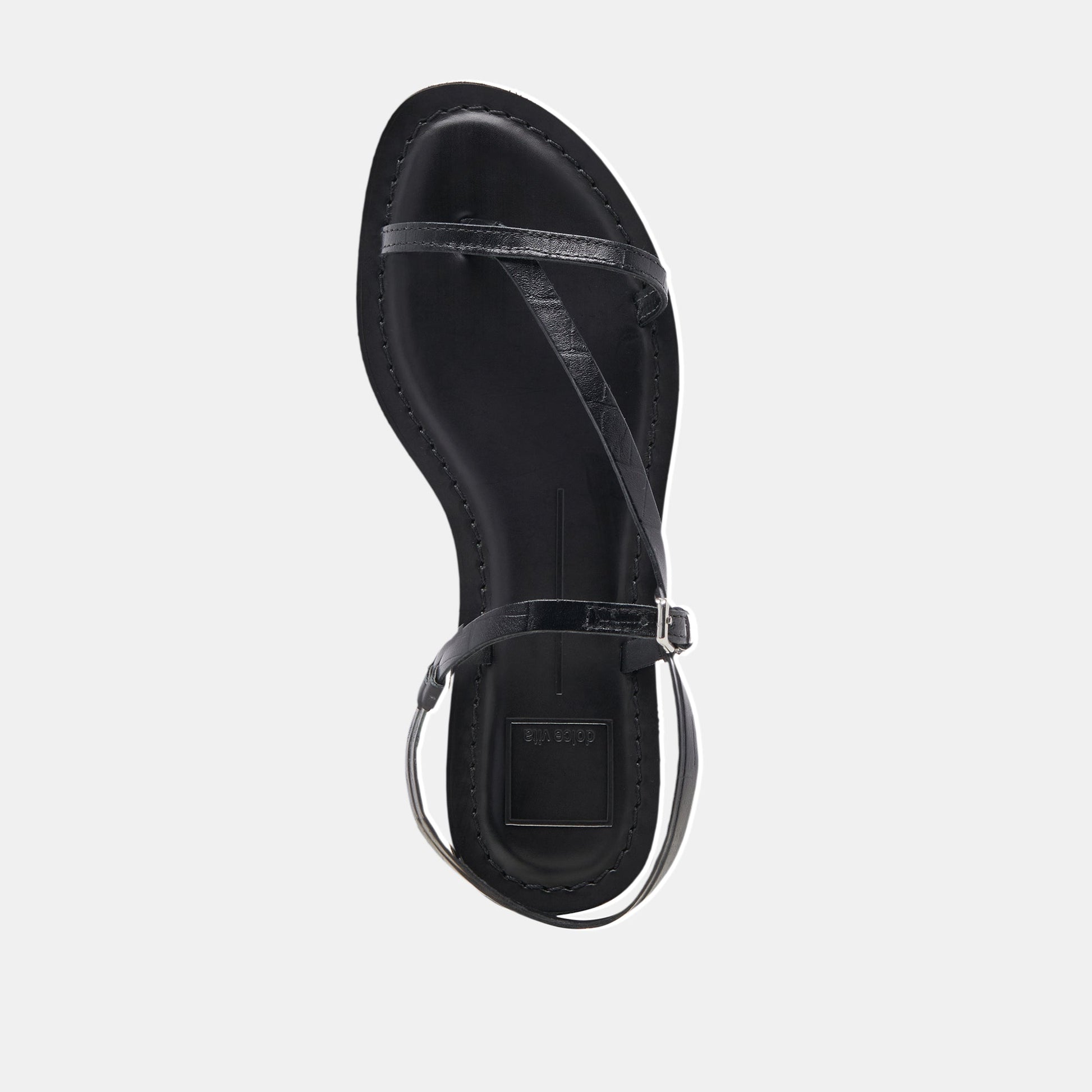 WANDRE SANDALS NOIR EMBOSSED LEATHER - Dolce Vita