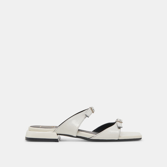 LAVERN SANDALS OFF WHITE CRINKLE PATENT - Dolce Vita