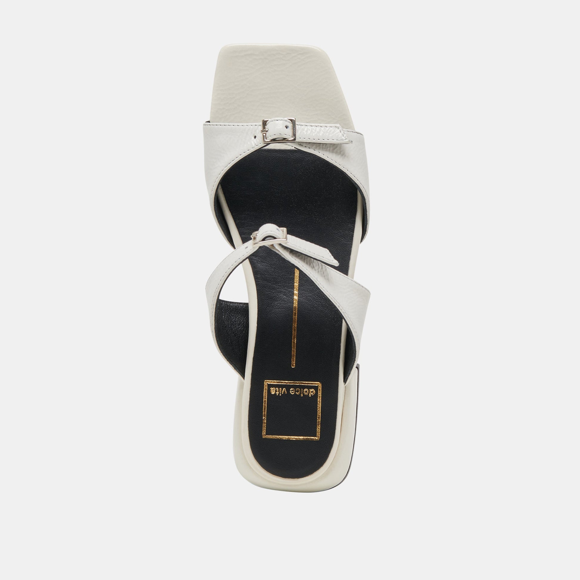 LAVERN SANDALS OFF WHITE CRINKLE PATENT - Dolce Vita
