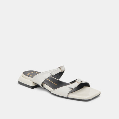 LAVERN SANDALS OFF WHITE CRINKLE PATENT - Dolce Vita