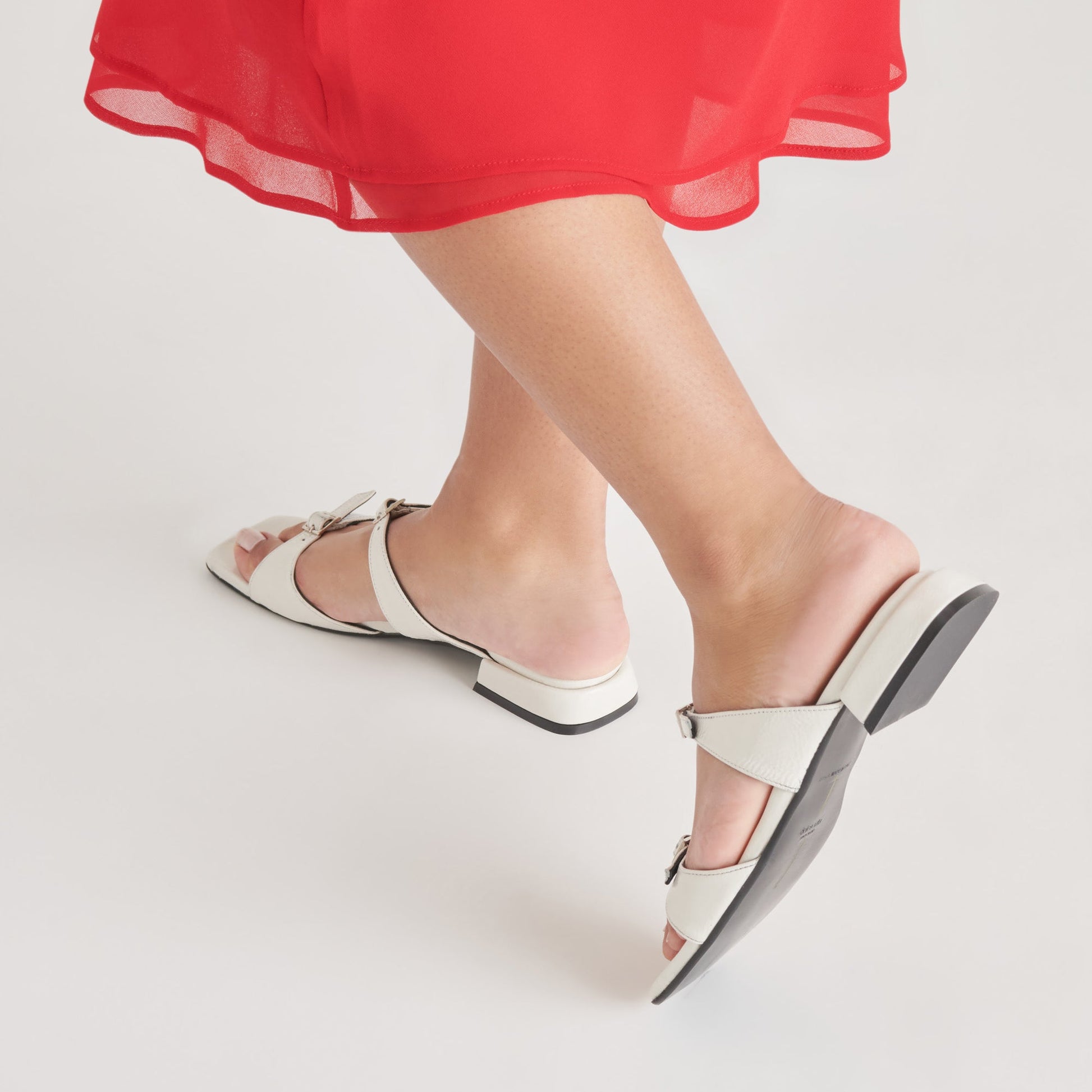 LAVERN SANDALS OFF WHITE CRINKLE PATENT - Dolce Vita