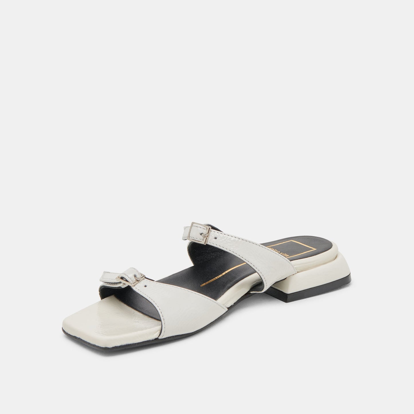 LAVERN SANDALS OFF WHITE CRINKLE PATENT - Dolce Vita