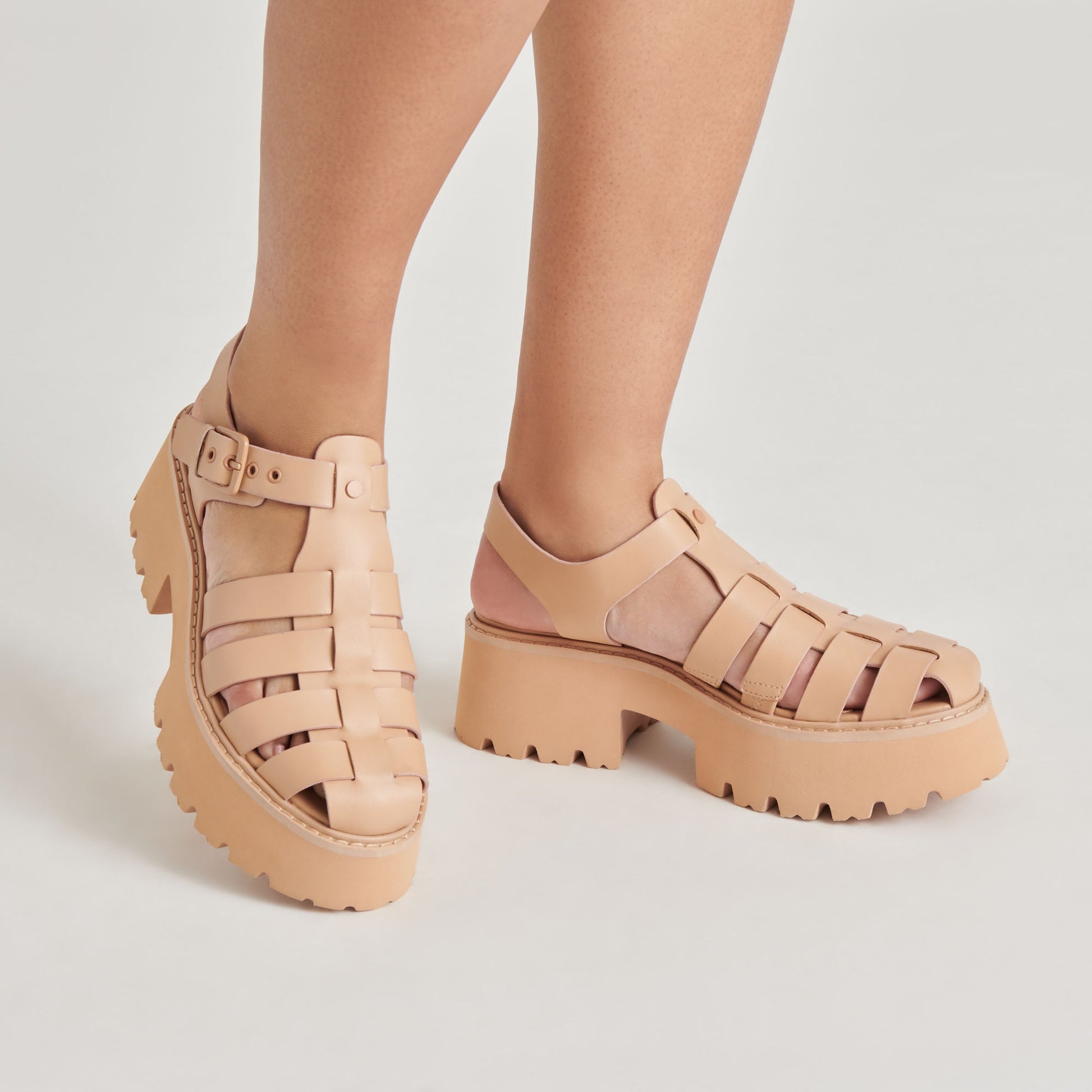 LASLY TONAL SANDALS CAFE LEATHER - Dolce Vita