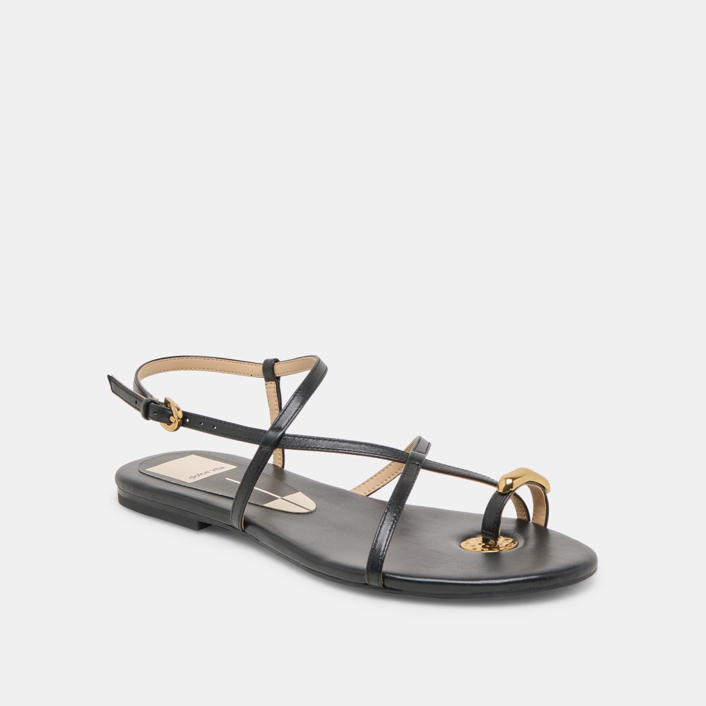 KESHA SANDALS BLACK LEATHER - Dolce Vita