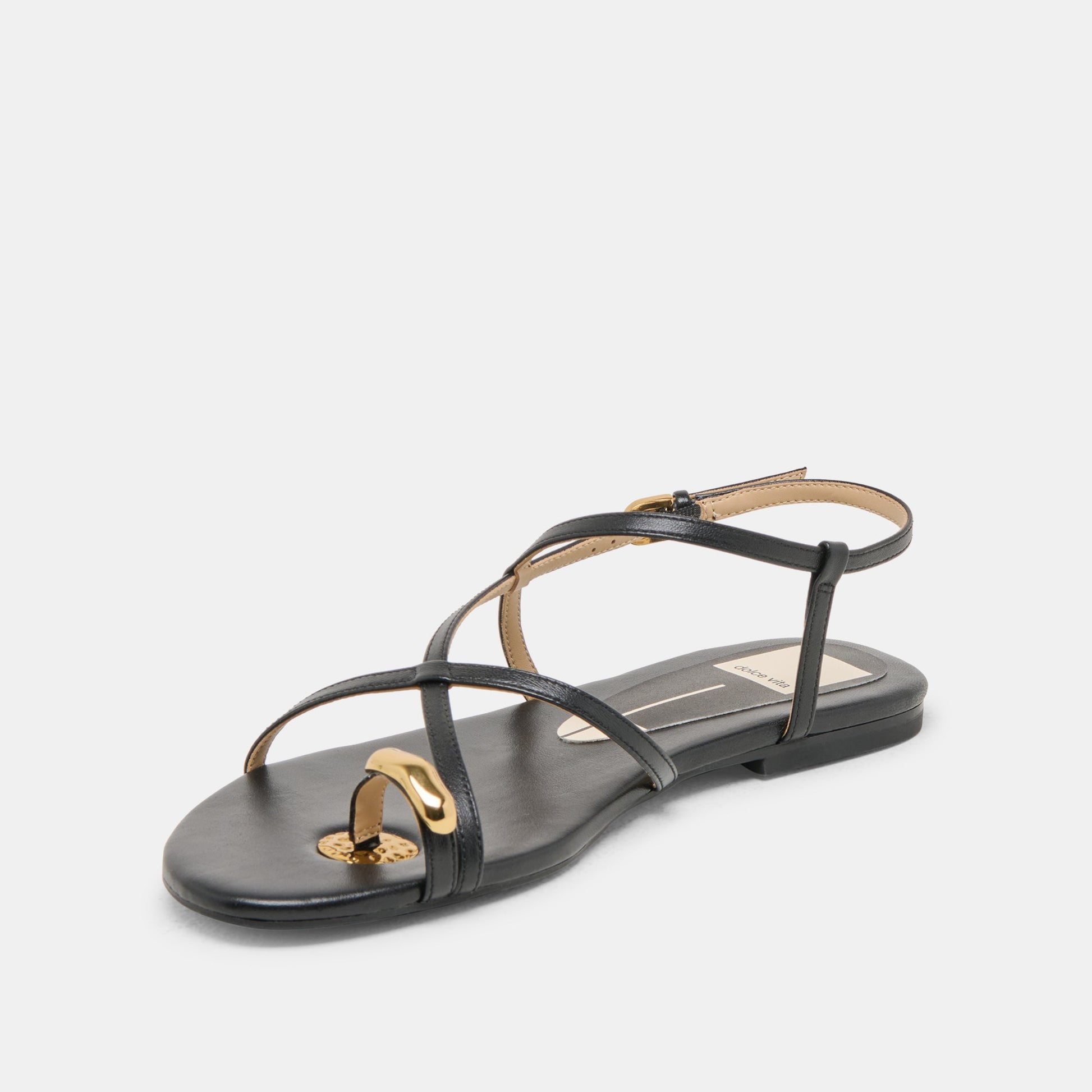 KESHA SANDALS BLACK LEATHER - Dolce Vita
