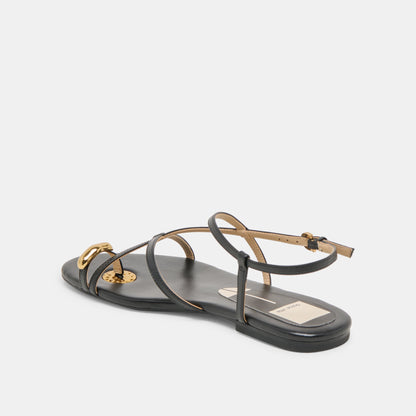 KESHA SANDALS BLACK LEATHER - Dolce Vita