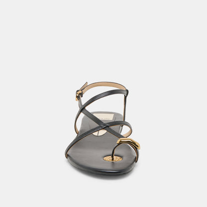 KESHA SANDALS BLACK LEATHER - Dolce Vita