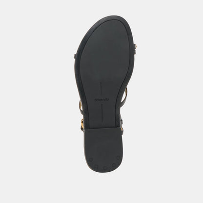 KESHA SANDALS BLACK LEATHER - Dolce Vita
