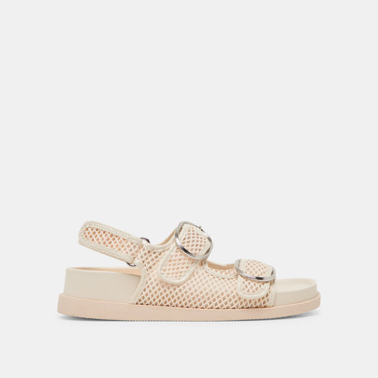 STARLA MESH SANDALS CREME WOVEN MESH - Dolce Vita