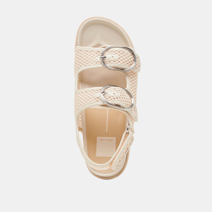 STARLA MESH SANDALS CREME WOVEN MESH - Dolce Vita