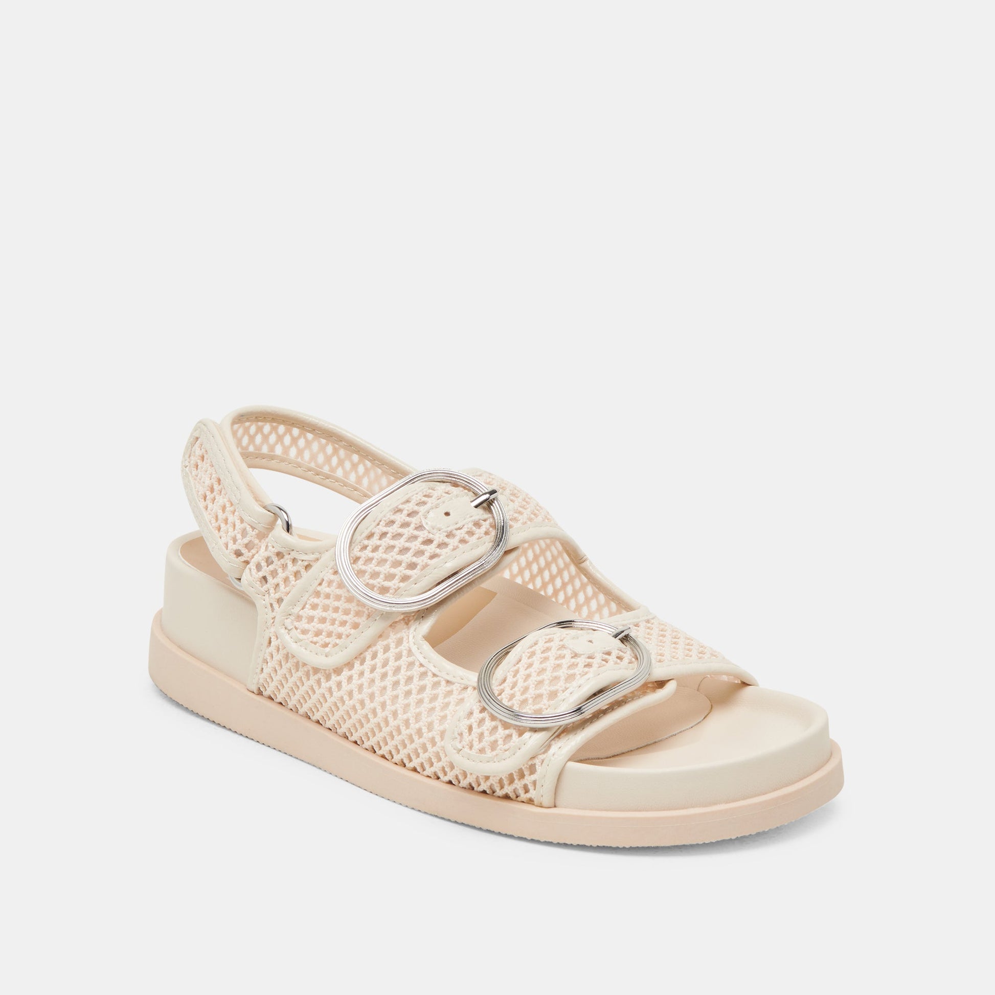 STARLA MESH SANDALS CREME WOVEN MESH - Dolce Vita