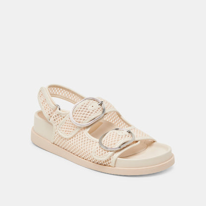 STARLA MESH SANDALS CREME WOVEN MESH - Dolce Vita