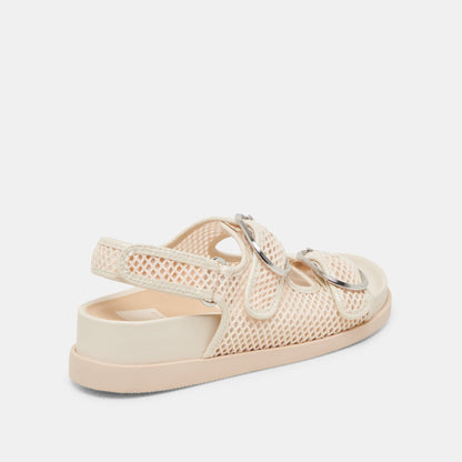 STARLA MESH SANDALS CREME WOVEN MESH - Dolce Vita