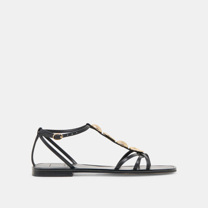Faun Black Leather Sandals - Dolce Vita