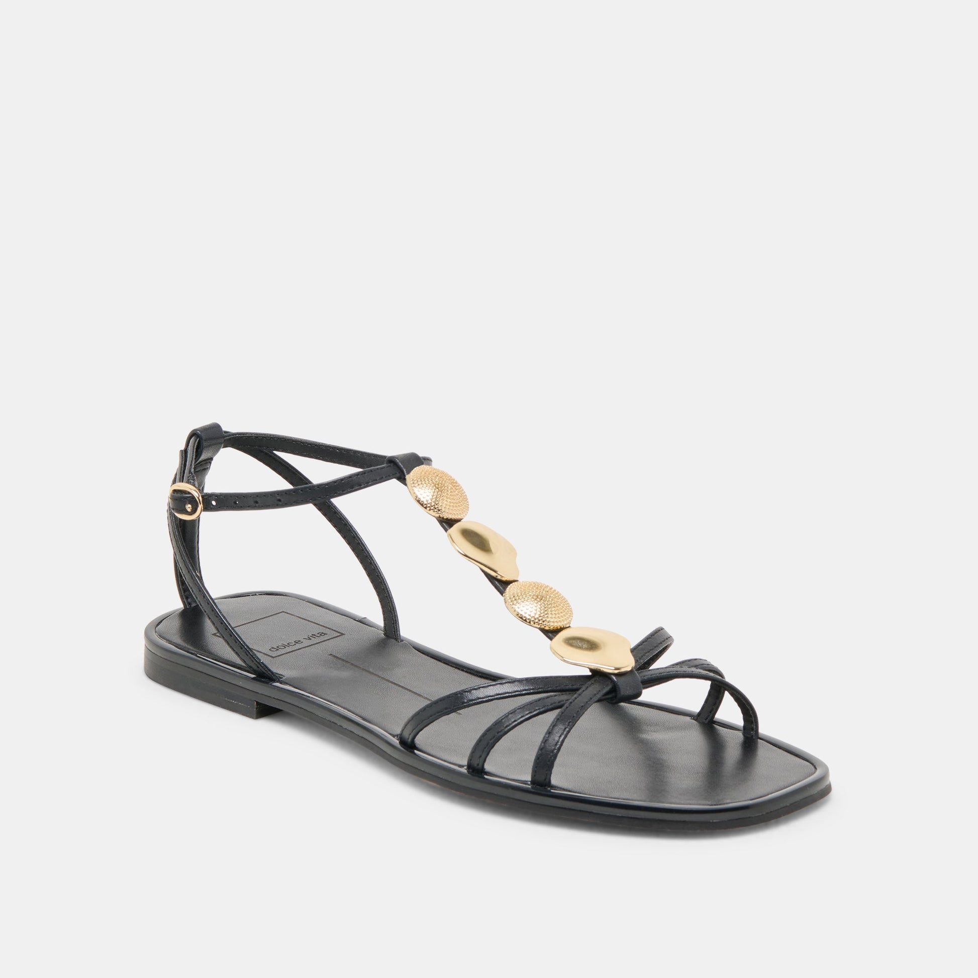 Faun Black Leather Sandals - Dolce Vita