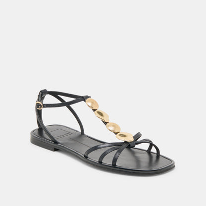 Faun Black Leather Sandals - Dolce Vita