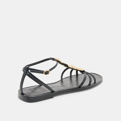 Faun Black Leather Sandals - Dolce Vita