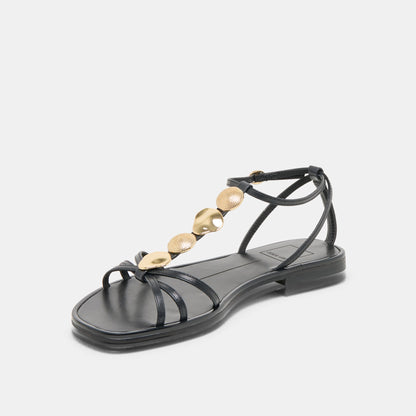 Faun Black Leather Sandals - Dolce Vita