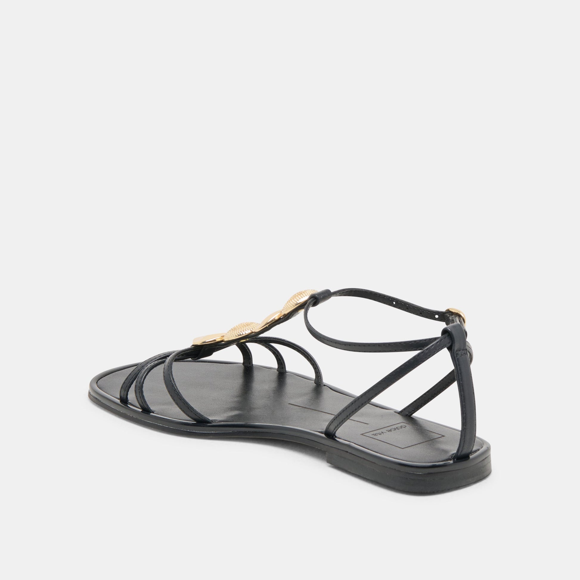 Faun Black Leather Sandals - Dolce Vita