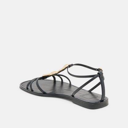 Faun Black Leather Sandals - Dolce Vita