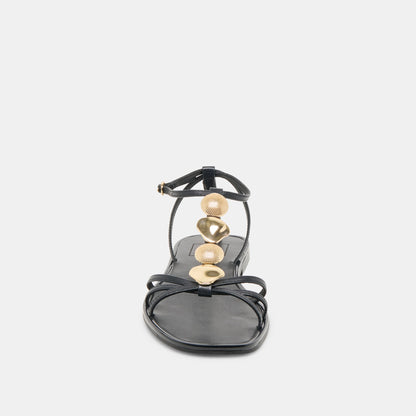 Faun Black Leather Sandals - Dolce Vita
