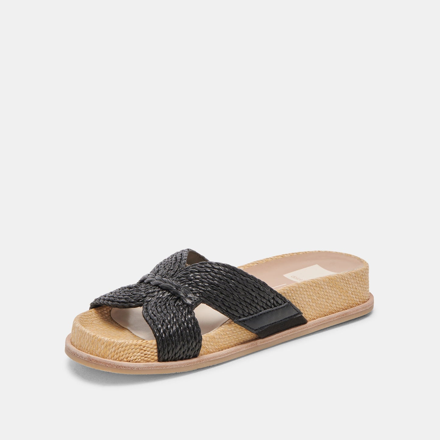 SELDA WIDE SANDALS ONYX RAFFIA - Dolce Vita