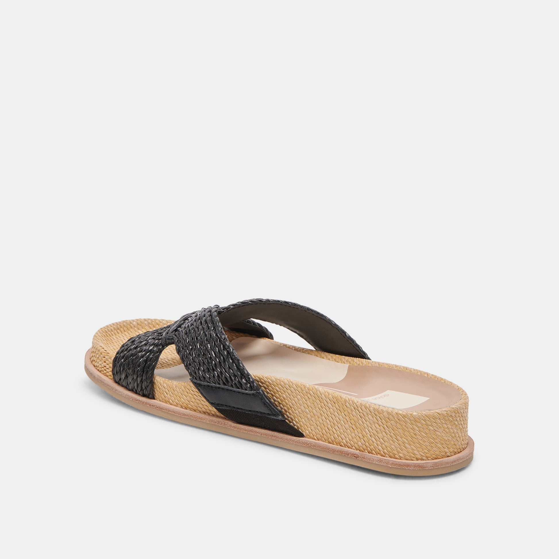 SELDA WIDE SANDALS ONYX RAFFIA - Dolce Vita