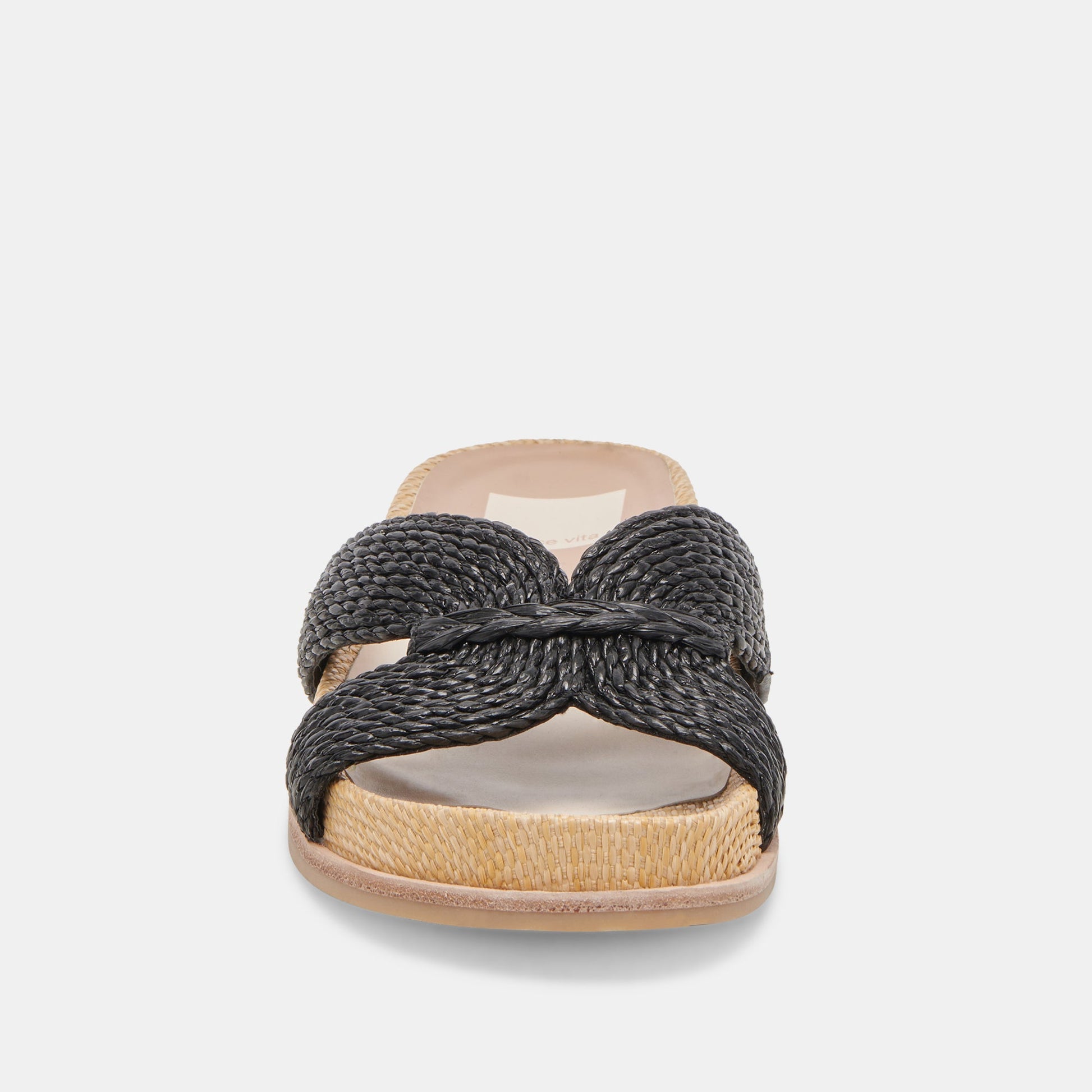 SELDA WIDE SANDALS ONYX RAFFIA - Dolce Vita