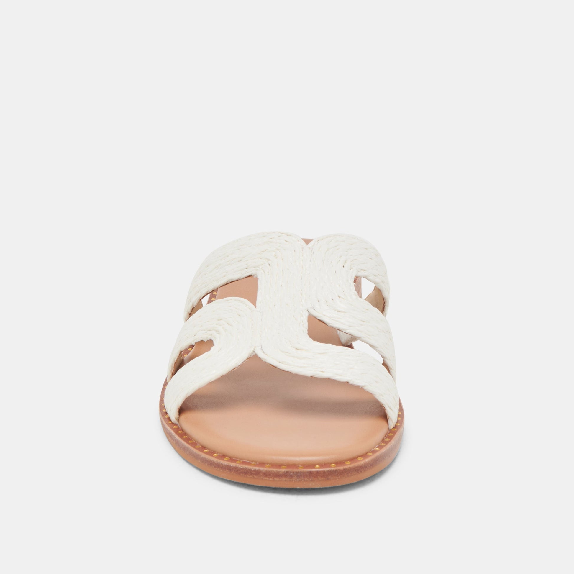 EMON SANDALS WHITE RAFFIA - Dolce Vita