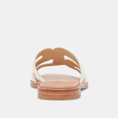 EMON SANDALS WHITE RAFFIA - Dolce Vita