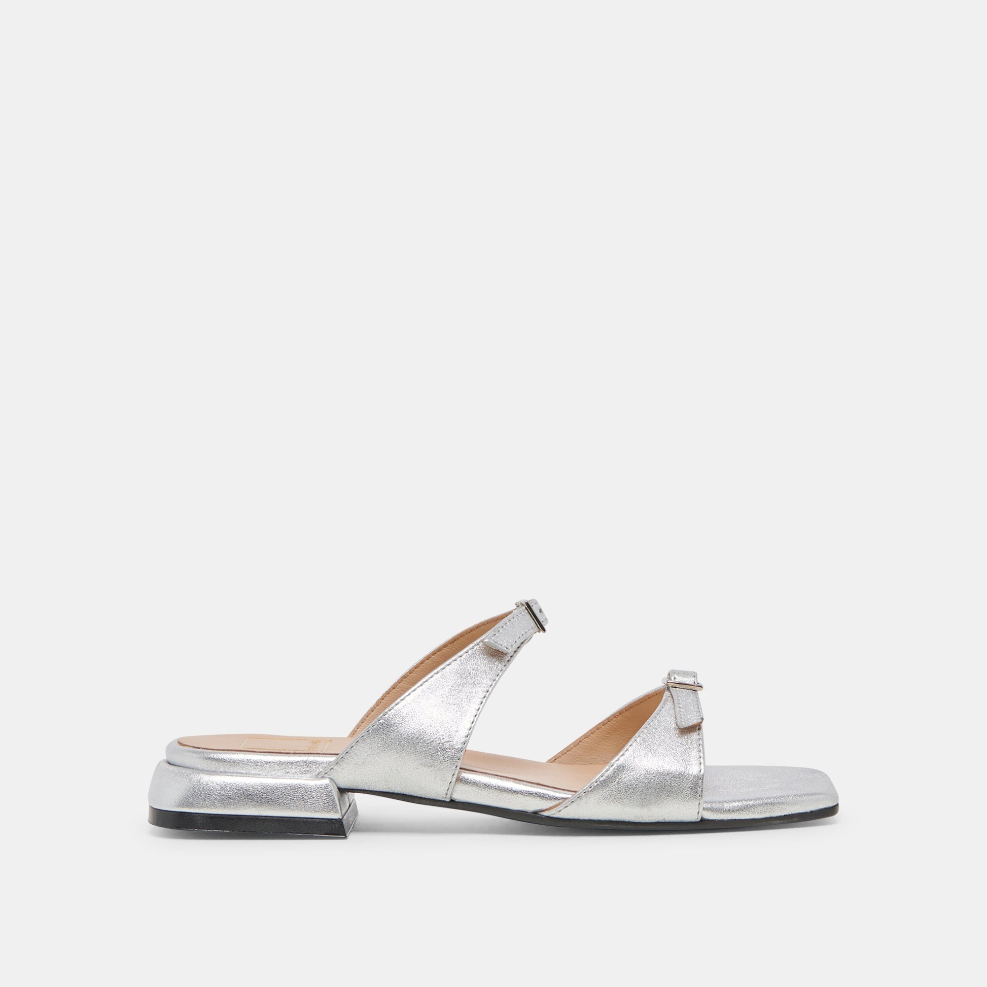 LAVERN SANDALS SILVER METALLIC LEATHER - Dolce Vita