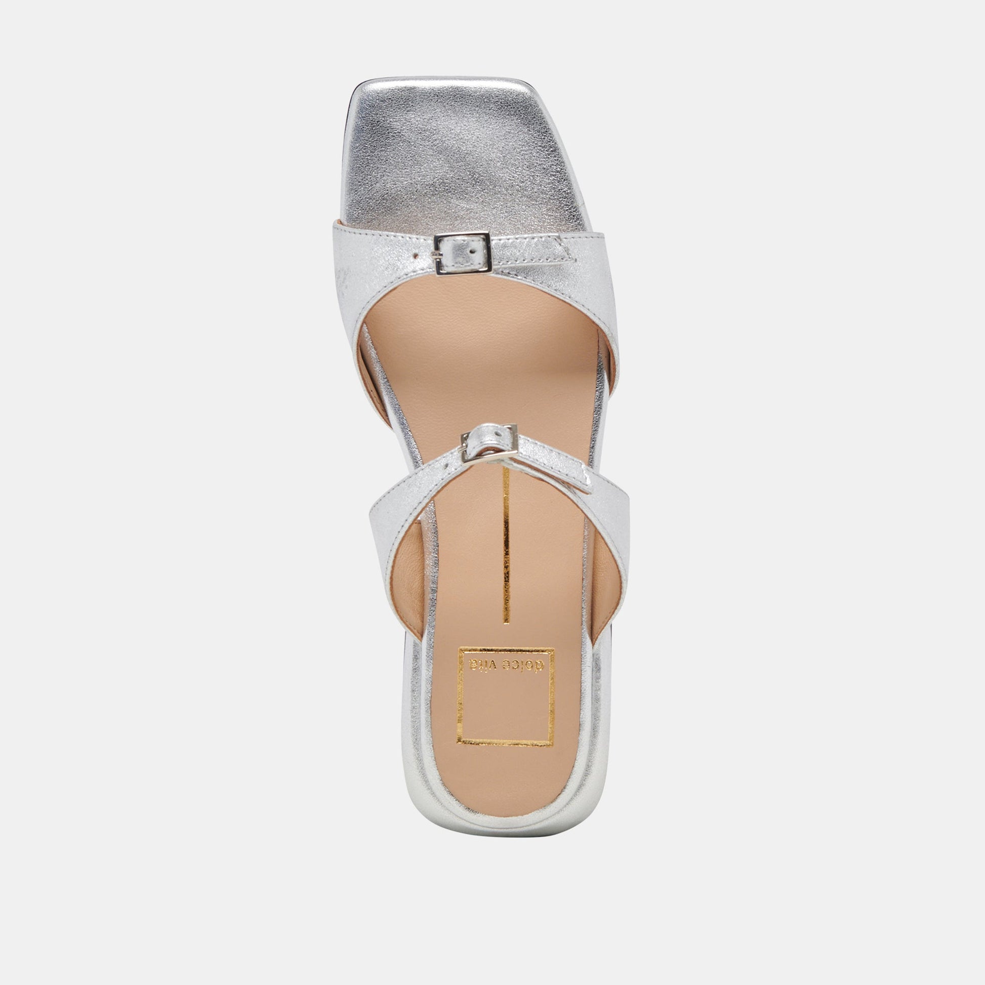 LAVERN SANDALS SILVER METALLIC LEATHER - Dolce Vita