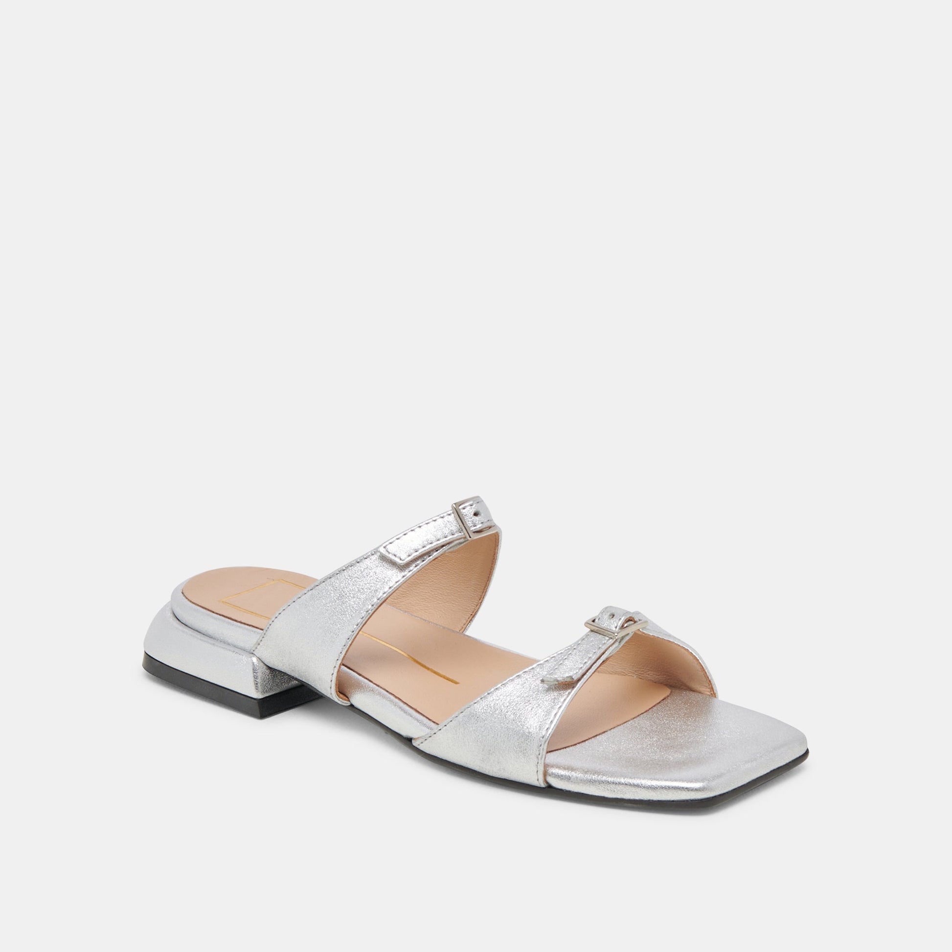 LAVERN SANDALS SILVER METALLIC LEATHER - Dolce Vita