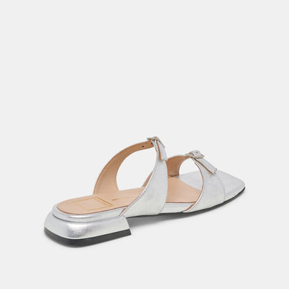 LAVERN SANDALS SILVER METALLIC LEATHER - Dolce Vita