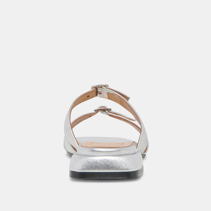 LAVERN SANDALS SILVER METALLIC LEATHER - Dolce Vita