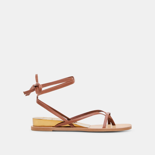 RUDIE SANDALS COGNAC LEATHER - Dolce Vita