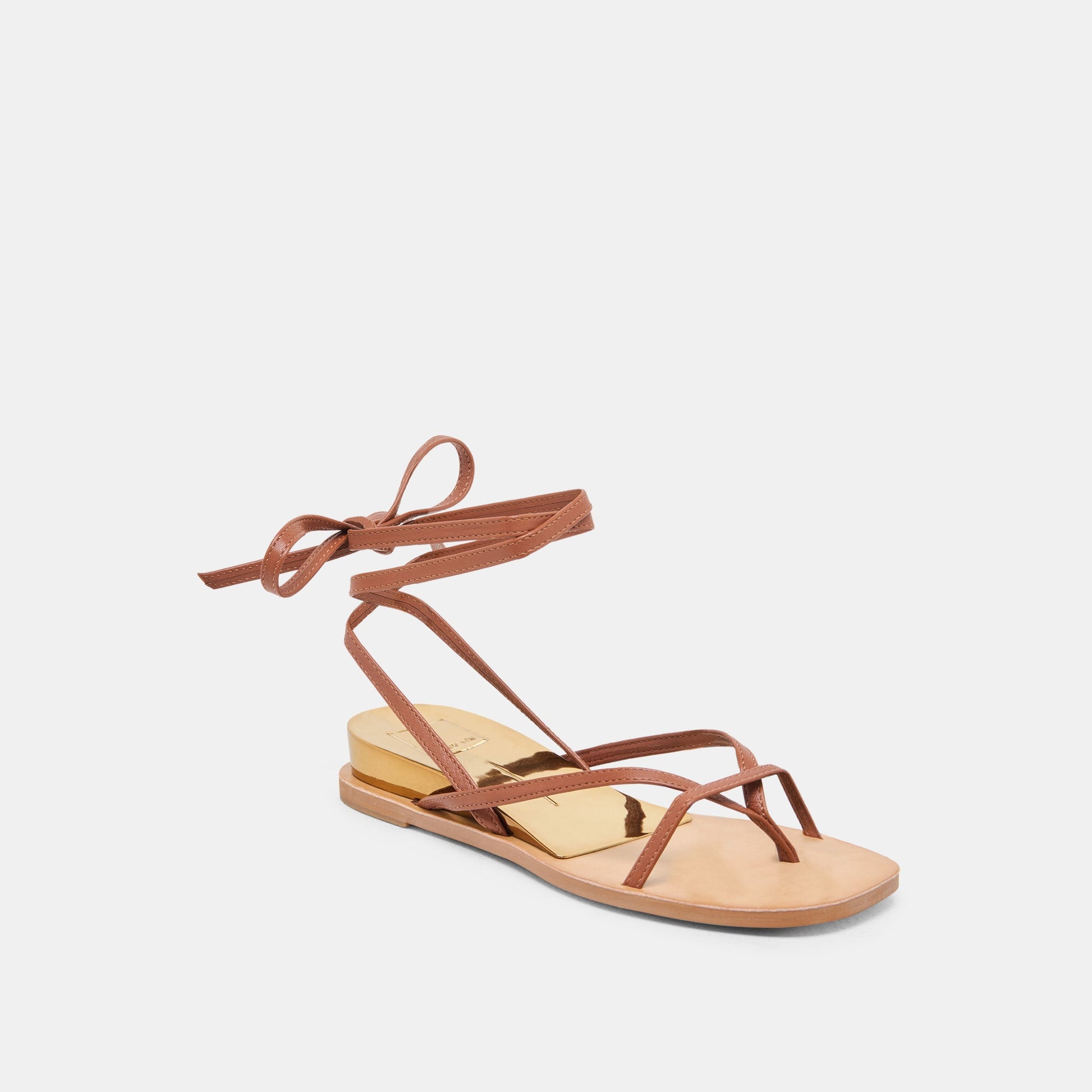 RUDIE SANDALS COGNAC LEATHER - Dolce Vita