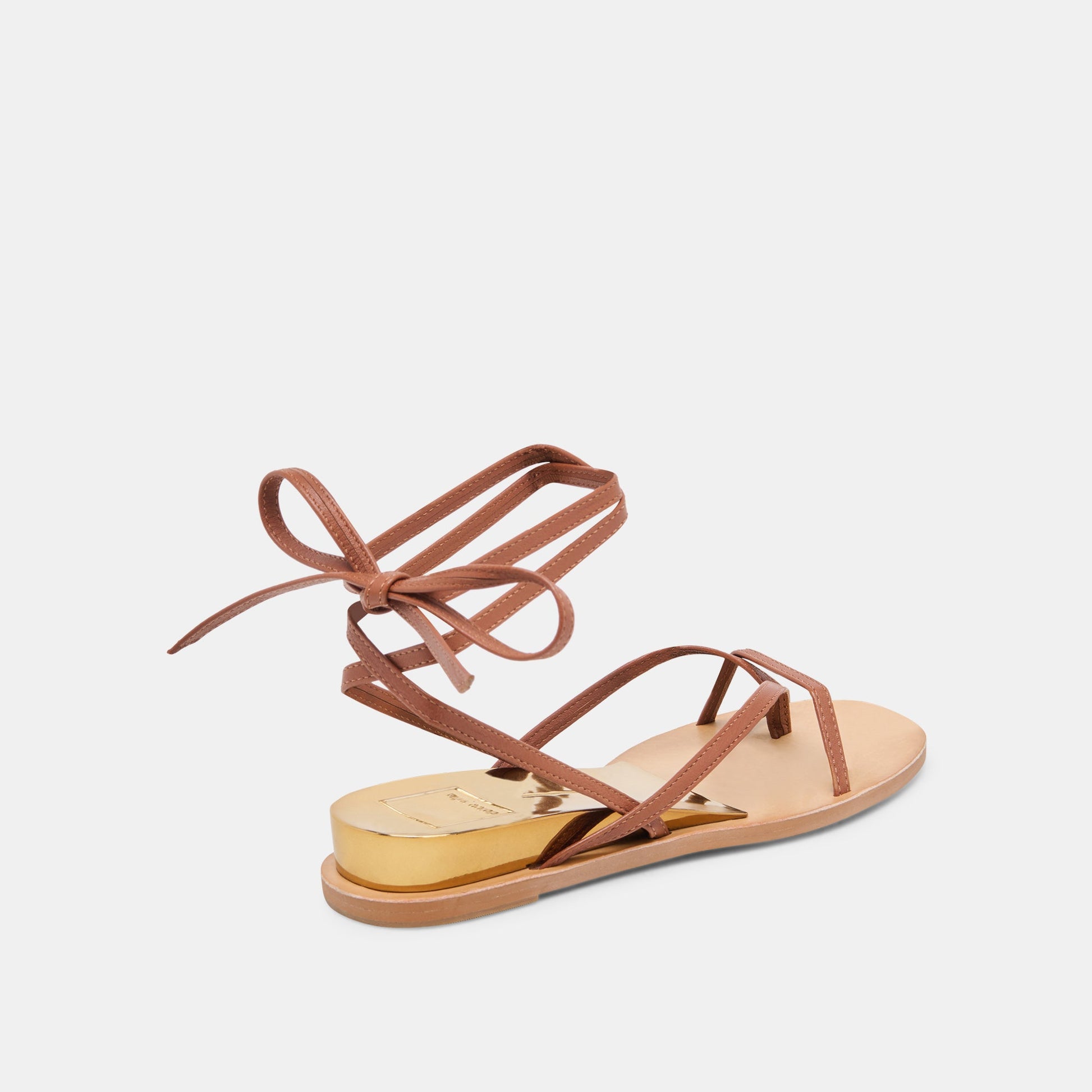 RUDIE SANDALS COGNAC LEATHER - Dolce Vita