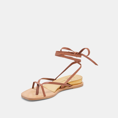 RUDIE SANDALS COGNAC LEATHER - Dolce Vita