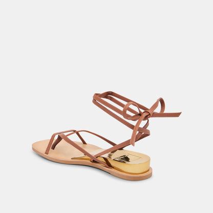 RUDIE SANDALS COGNAC LEATHER - Dolce Vita