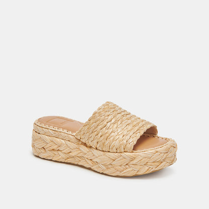 Chavi Wide Sandals LT Natural Raffia - Dolce Vita