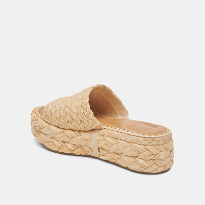 Chavi Wide Sandals LT Natural Raffia - Dolce Vita