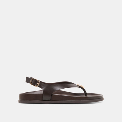 Jony Dk Brown Leather Sandals - Dolce Vita